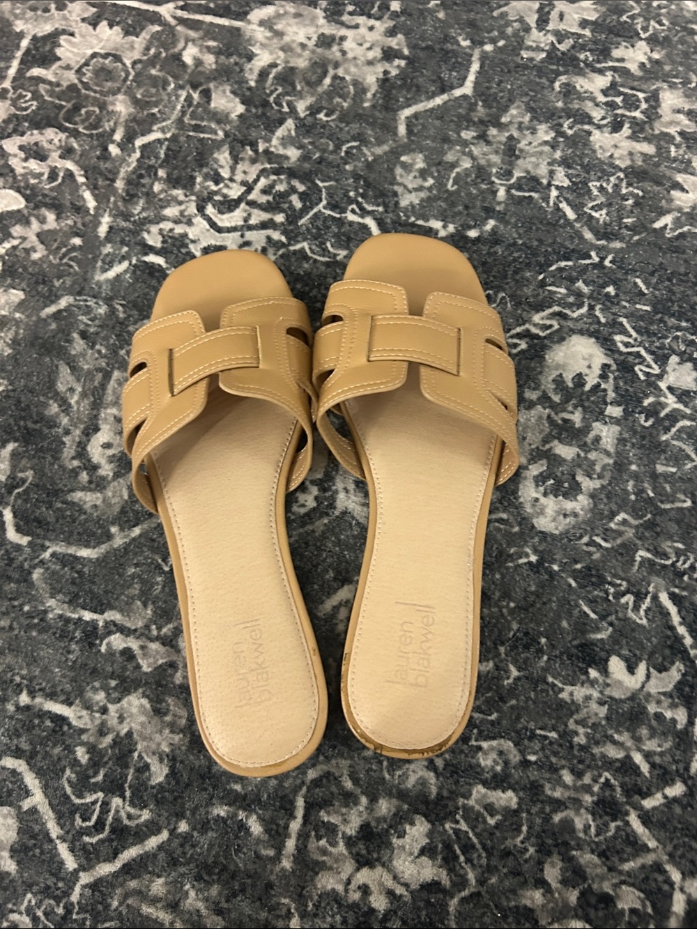 Marc Fisher Tan Slide Mules — Women's Casual Leather Slip-Ons